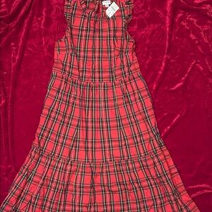 J. Crew Factory Red and Black Plaid Dress
